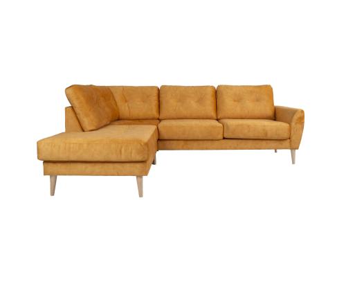 Kulmasohva HEIVI VN 250x200/90xH90cm, keltainen sametti
