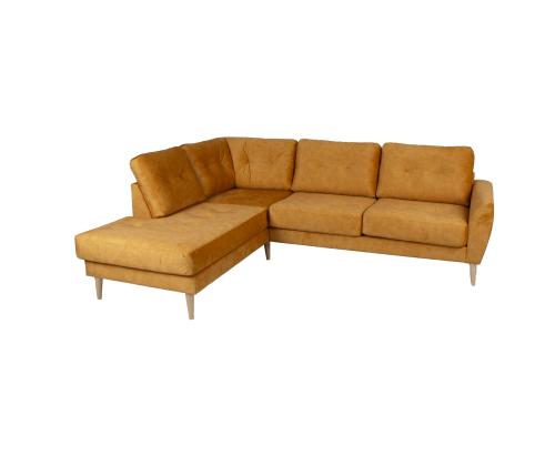 Kulmasohva HEIVI VN 250x200/90xH90cm, keltainen sametti