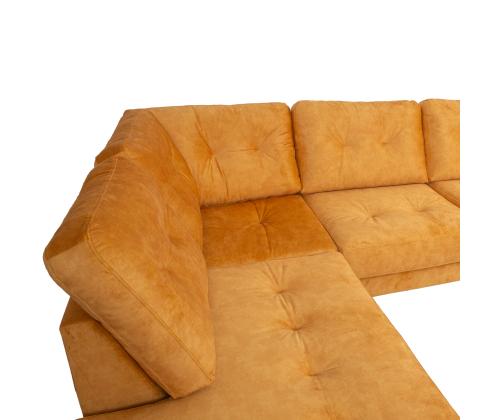 Kulmasohva HEIVI VN 250x200/90xH90cm, keltainen sametti