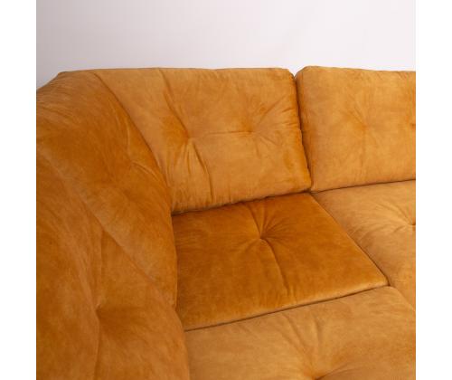 Kulmasohva HEIVI VN 250x200/90xH90cm, keltainen sametti