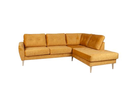 Kulmasohva HEIVI PN 250x200/90xH90cm, keltainen sametti