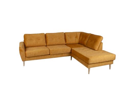 Kulmasohva HEIVI PN 250x200/90xH90cm, keltainen sametti