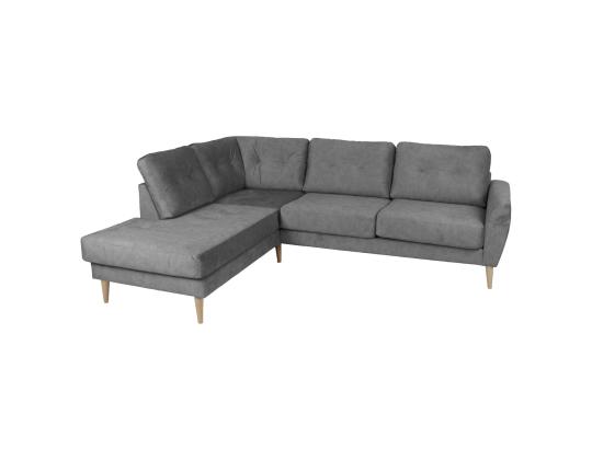 Kulmasohva HEIVI VN 250x200/90xH90cm, harmaa sametti