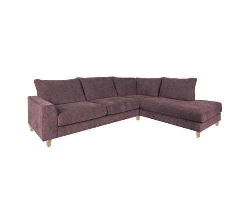 Kulmasohva LAYLA PN 265x94x208xK90cm, harmaan vaaleanpunainen