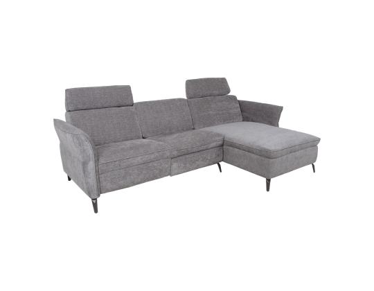 Kulmasohva DAYTON PN, sähköinen lepotuoli 268x94/157xH100cm, vaaleanharmaa
