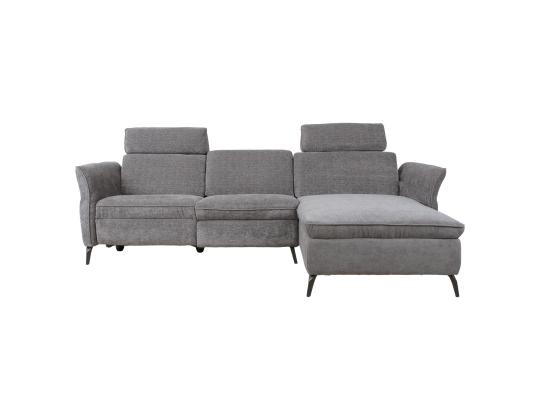 Kulmasohva DAYTON PN, sähköinen lepotuoli 268x94/157xH100cm, vaaleanharmaa