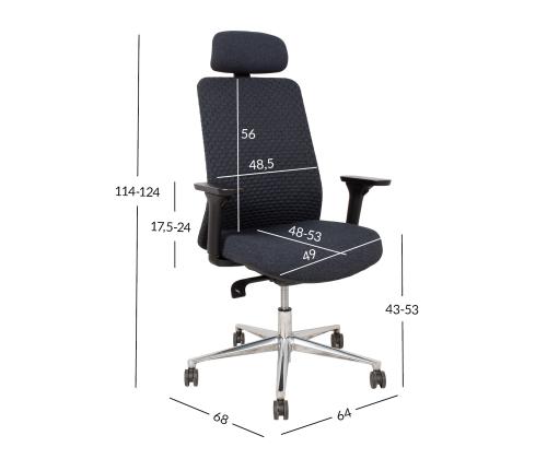 Työtuoli SANTO 64x68xH114-124, musta