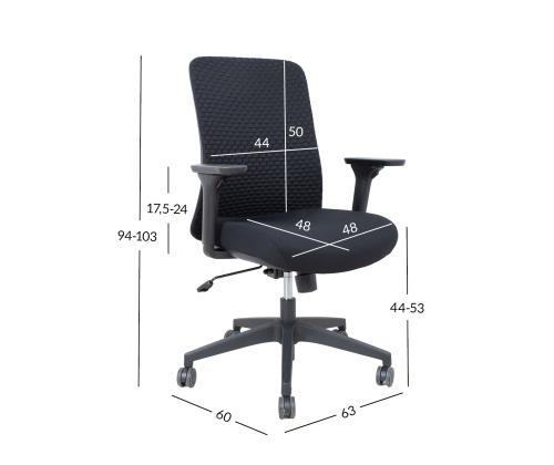 Työtuoli SEVERO 63x60xH94-103cm, musta