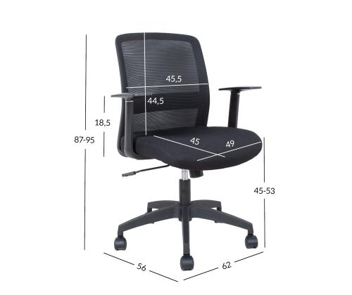 Työtuoli FARO 62x56xH87-95cm, musta