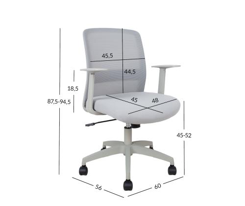 Työtuoli FARO 60x56xH87,5-94,5cm, harmaa