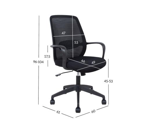 Työtuoli CIRO 60x61xH96-104cm, musta