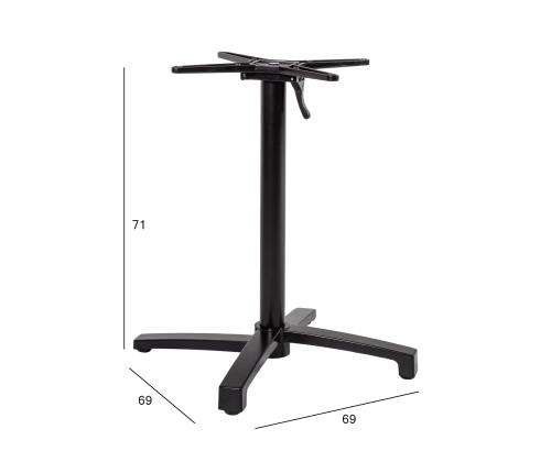 Pöytäjalka BISTRO 69x69xH72cm, alumiini, väri: musta