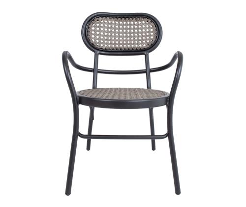 Tuoli BOLGHERI musta 56x62xH83cm, alumiinirunko, muovipunos