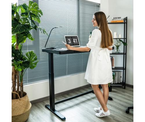 Säädettävä pöytä ERGO 1-moottori 120x60xH72-121cm, musta, melamiinilevy, teräs