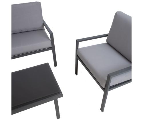 Puutarhakalusteet TIFTON pöytä, sohva ja 2 tuolia