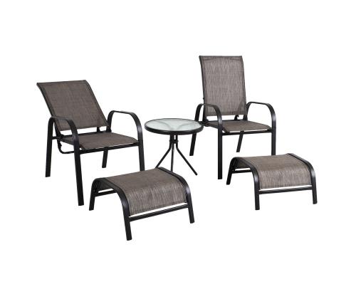 Puutarhakalusteet DAKOTA pöytä, 2 tuolia ja 2 rahia