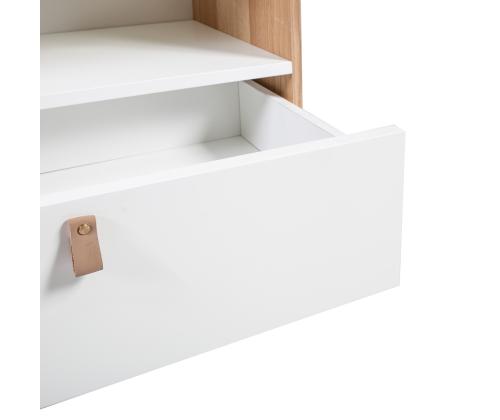 Hylly HELENA WHITE 80x40xH140cm, MDF luonnollinen/valkoinen