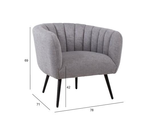 Nojatuoli TUCKER 78x71xH69cm harmaa, polyesterikangas, metalli