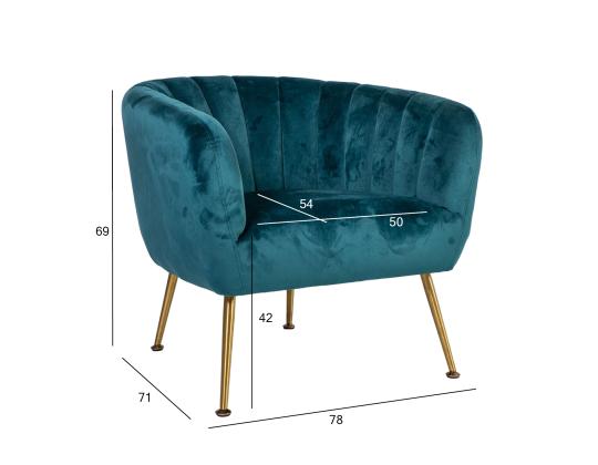 Nojatuoli TUCKER 78x71xH69cm merenvihreä, polyesterikangas, ruostumaton teräs