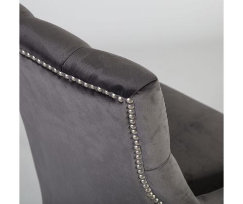 Tuoli HOLMES VELVET 53x63xH94cm, tummanharmaa, 100% polyesterikangas, puu