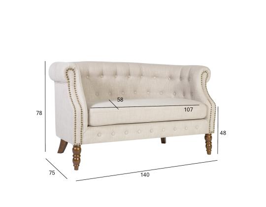 Sohva HOLMES 2-istuttava, beige