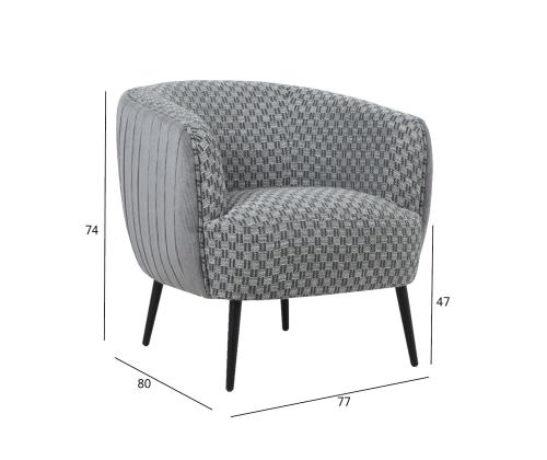 Nojatuoli ACCENT harmaa, 77x80xH74cm, polyesterikangas, puu, vaneri, metalli