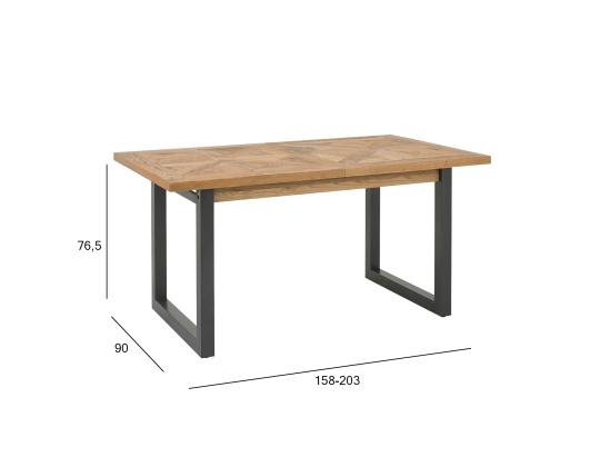 Ruokapöytä INDUS 158/203x90xH76,5cm, tammi