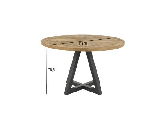 Ruokapöytä INDUS D125xH76,6cm, tammi