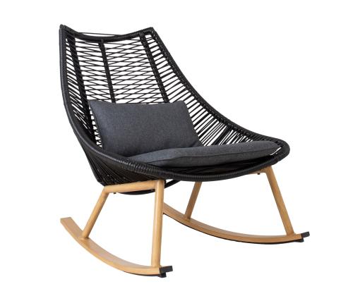 Keinutuoli HELSINKI musta 84x102xH97cm, alumiinirunko, muovinen johtopunos