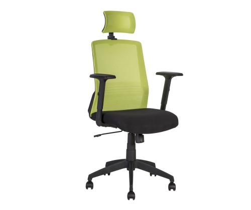 Tietokonetuoli/työtuoli BRAVO, 62x53xH114-120cm, musta/vihreä, polyesterikangas, muovi