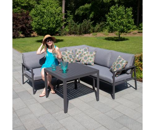 Puutarhakalusteet ADRIAN pöytä ja kulmasohva