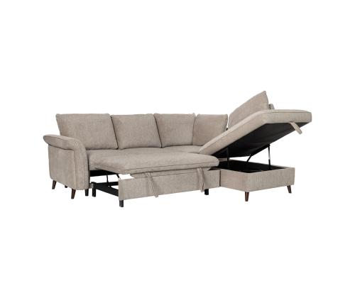 Kulmasohva LINDY PN 242x93/197xH94cm, vaaleanruskea