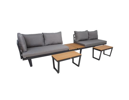 Puutarhakalustesarja MALTA modulaarinen sohva, 2 pöytää
