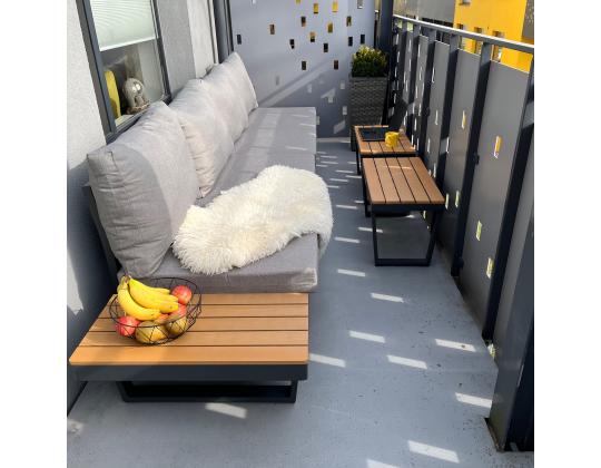 Puutarhakalustesarja MALTA modulaarinen sohva, 2 pöytää