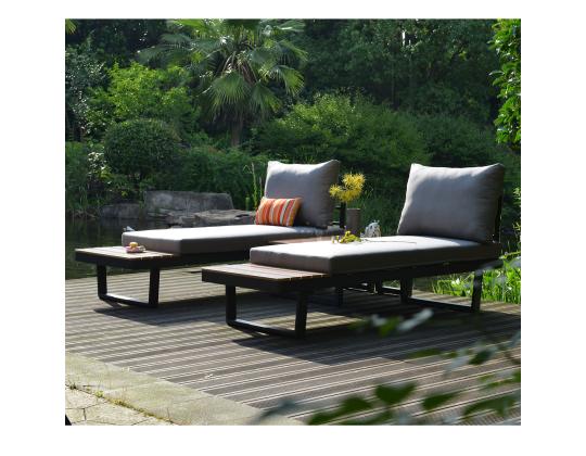 Puutarhakalustesarja MALTA modulaarinen sohva, 2 pöytää