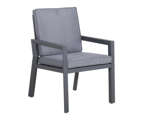 Tuoli TOMSON 61,5x68xH85cm, tummanharmaa, alumiini