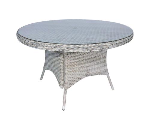 Pöytä ASCOT D121xH75cm, harmaa, alumiini, muovipunos