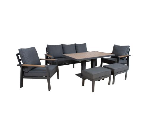 Puutarhakalustesarja PARKER 6-osainen, harmaa