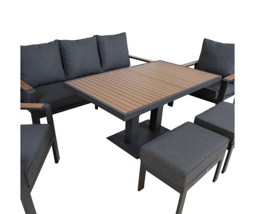 Puutarhakalustesarja PARKER 6-osainen, harmaa