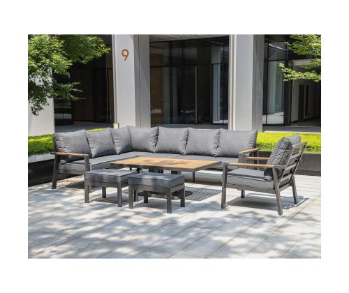 Puutarhakalustesarja PARKER 5-osainen, harmaa