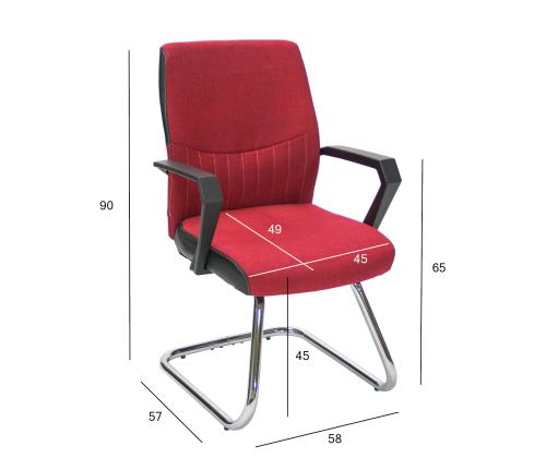 Asiakastuoli ANGELO, 58x57xH90cm, punainen, polyesterikangas, muovia