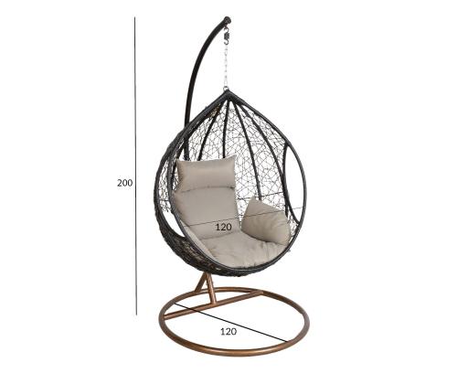 Riipputuoli DROPLET musta 120x120xH200cm, alumiinirunko, muovipunos