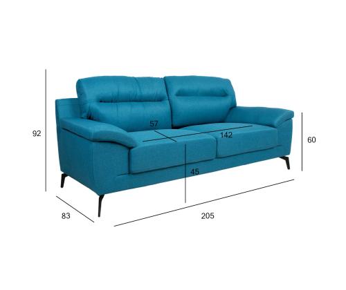 Sohva ENZO 3-istuttava 205x83xH92cm, meren sininen