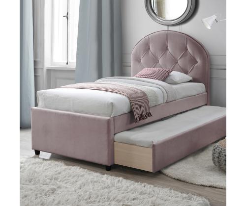 Sänky LARA 90x205cm, ilman patjaa, violetti pinkki