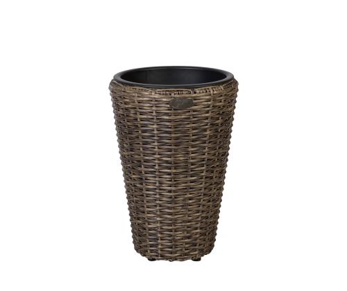 Kukkaruukun kansi WICKER D28xK40cm, tummanruskea