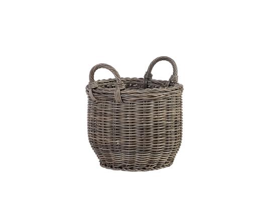 WICKER kori kahvoilla D34xK34cm, harmaa