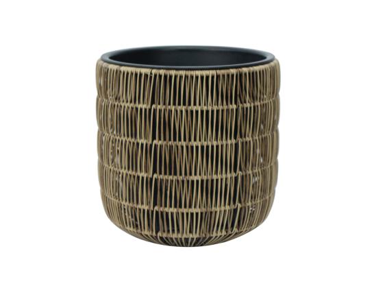 Kukkaruukku WICKER D35xK36cm, vaaleanruskea