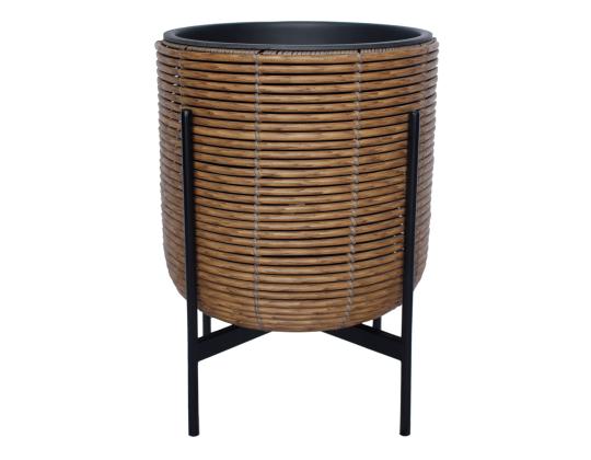 Kukkaruukku WICKER pohjalla 38x38xH49cm, ruskea