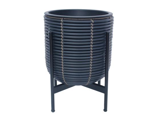Kukkaruukku WICKER pohjalla 30x30xH38cm, musta/ruskea