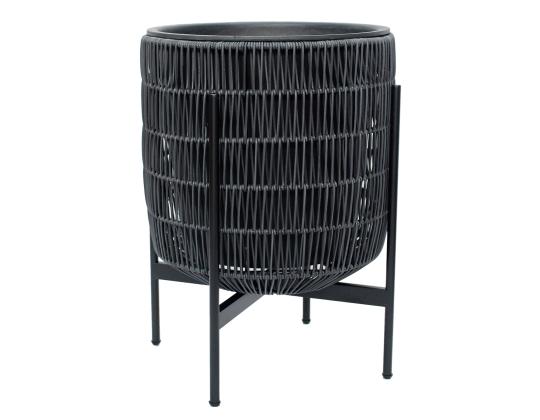 Kukkaruukku WICKER pohjalla 38x38xH49cm, musta